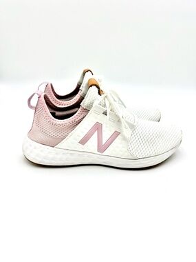 New Balance white and lavender Mesh Running Shoes